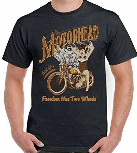 T-shirt Cafe Racer Motorhead Freedom Has Due Ruote Uomo Motociclista