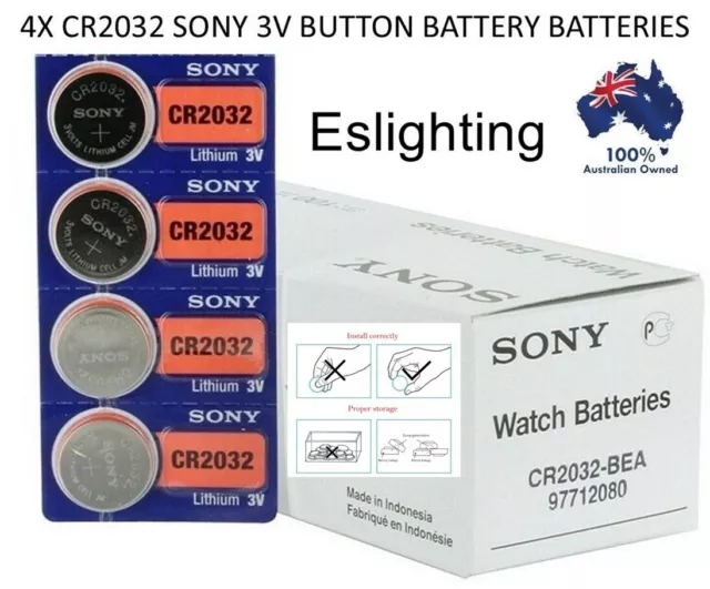 4X Cr2032 Sony 3V Button Battery Batteries Led Remote Control Watch Scales