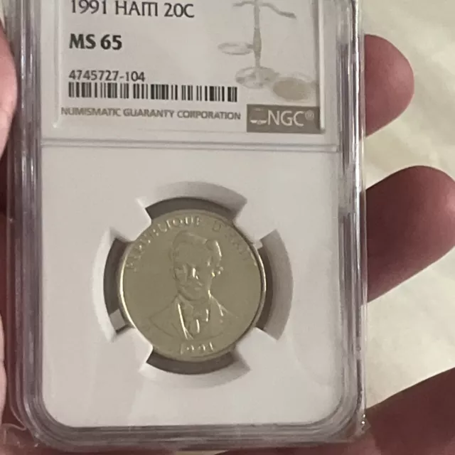 HAITI Copper-Nickel 1991 50 Centimes NGC MS65 Charlemagne Péralte KM# 153