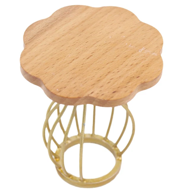 Miniature Coffee Table Wooden Kids Pretend Toy Dollhouse Chair Furniture