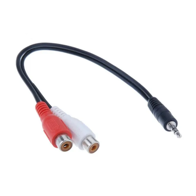 1 Ft 3.5mm Stereo Male Plug to 2 RCA Female Audio Adapter Y Cable