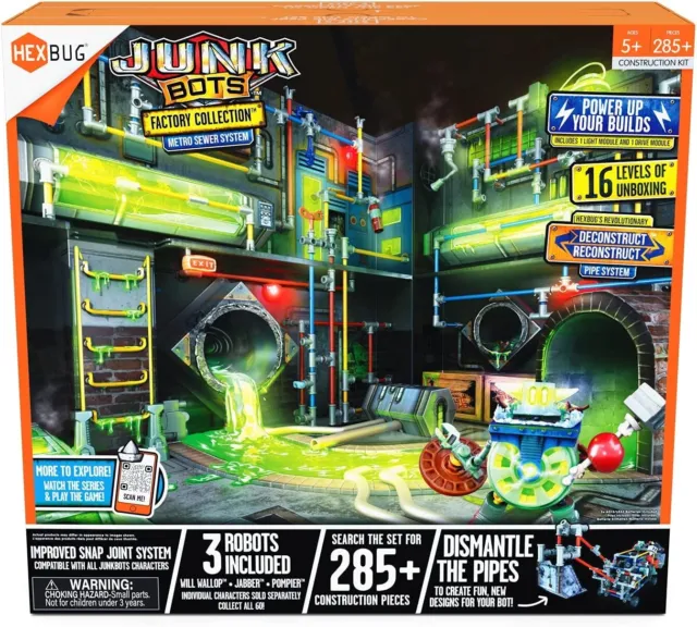 HEXBUG JUNKBOTS Large Factory Habitat Metro Sewer System Surprise Toy Playset