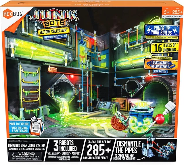 HEXBUG JUNKBOTS Large Factory Habitat Metro Sewer System Surprise Toy Playset