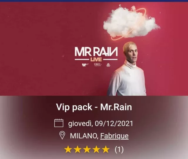 Biglietti Concerto Mr. Rain