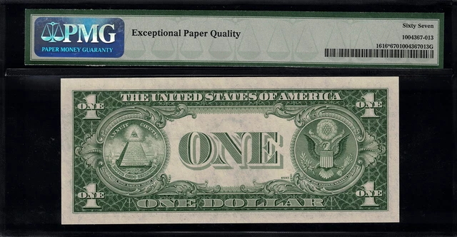 1935G $1 Silver Certificate FR-1616* Star Note PMG 67 EPQ Superb Gem Unc. 2