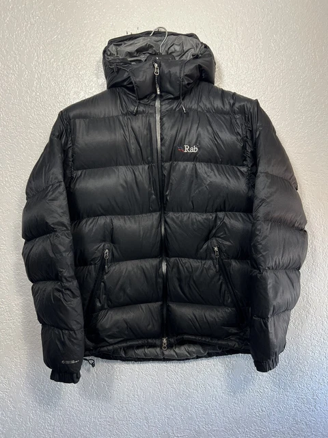 Rab Neutrino Endurance Pertex Down Hooded Puffer Jacket Black Mens Large L