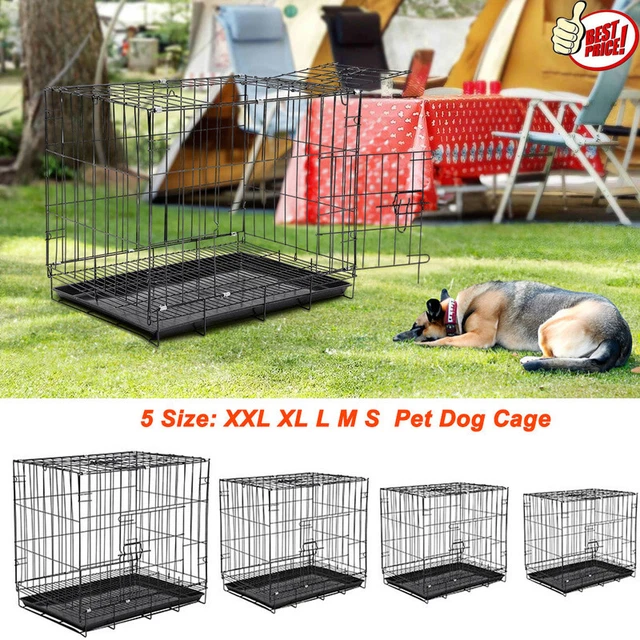 Dog Cage Puppy Training Crate Pet Carrier Small Medium Large XL Metal Cages UK