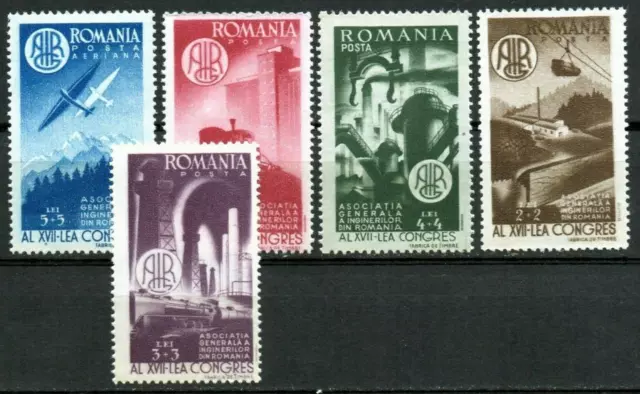 RUMANIA / ROMANIA  año 1947  yvert  nr. 992/95  nueva  XVII Congreso de Ingeniea