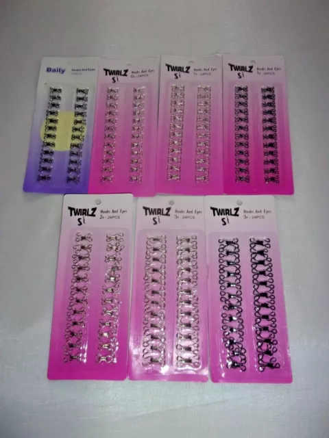 Hook AND Eye Fasteners Sew On Skirt Dress Trousers Choice Of Colour And Sizes