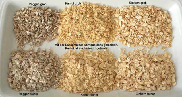 Eschenfelder Kornquetsche Flocker Flockenquetsche Tischmodell Holztrichter 2