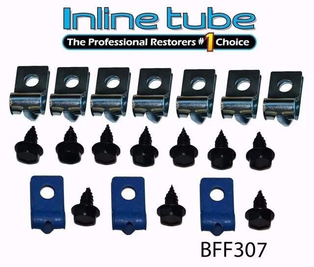 77-85 Buick Full Size 3/8 Fuel Line No Ret. Tube Clips Clamp Bracket Set Bff307