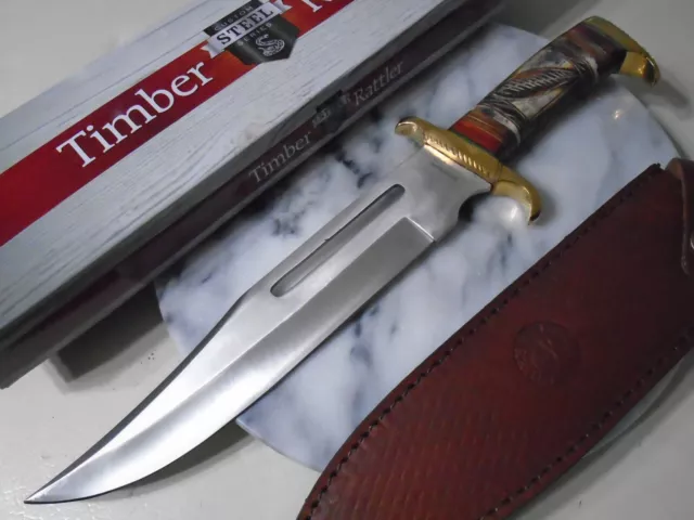 Timber Rattler Southwestern Bowie Fixed Blade Hunter Knife TR123 Bone Leather