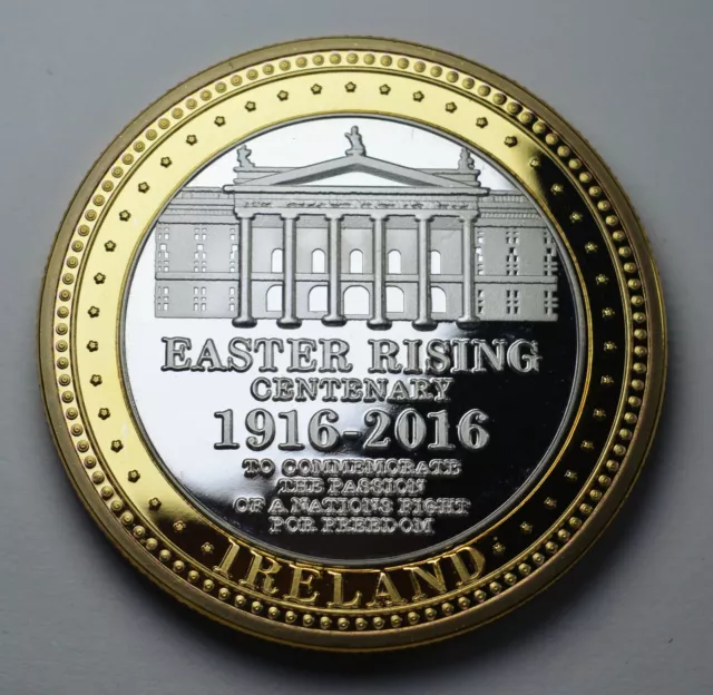 EASTER RISING CENTENARY Silver & 24ct Gold Commemorative. Ireland/1916/Coin