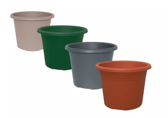 Pot de Fleurs Cylindro Rond en Plastique En Varié Couleurs Et Tailles