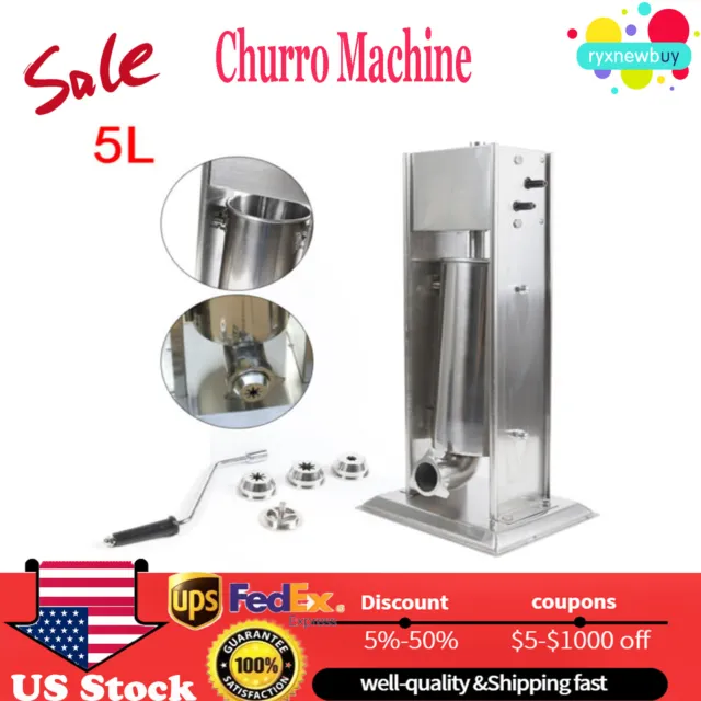 5L Stainless Home Vertical Manual Spanish Donuts Churrera Churros Machine Maker