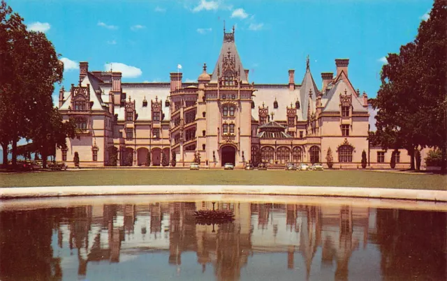 Asheville NC Biltmore Estate Garden Front View Esplanade Vtg Postcard C12