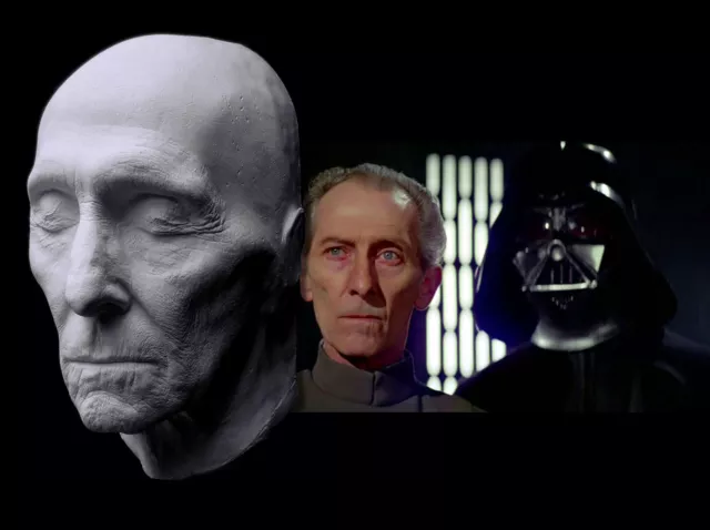 Máscara de Vida Peter Cushing Yeso Lifecast Busto Star Wars Doctor Who Hammer Horror