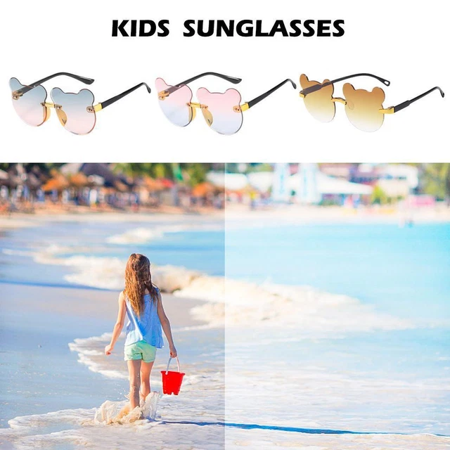 Occhiali da sole bambini ragazzi ragazze bambini lenti a forma di orso protezione UV400 D7L2