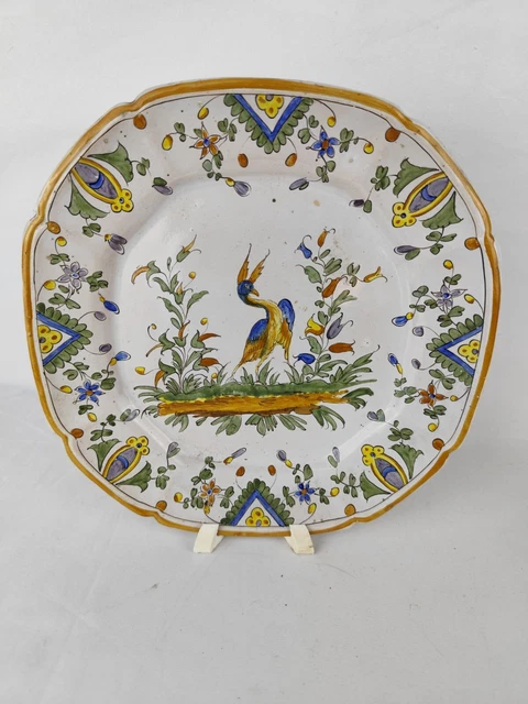Plat En Faïence De Delft Polychrome