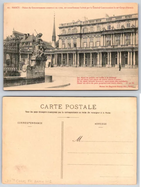 Nancy PALAIS DU GOUVERNEMENT France Postcard a245
