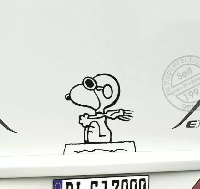 Snoopy Baron Pilot 30cm ML oder MR B71 Autoaufkleber Seiten Heck