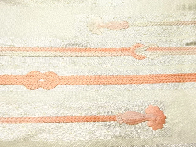 6097124: Japanese Kimono / Antique Nagoya Obi / Embroidery / Kumihimo Cord