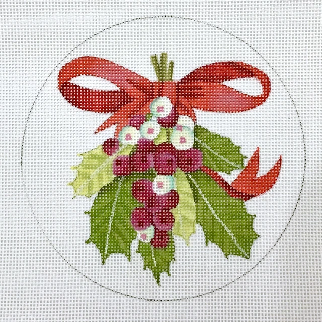 Hand painted HP Needlepoint Canvas Melissa Shirley MLT xmas bell 4x5 holiday