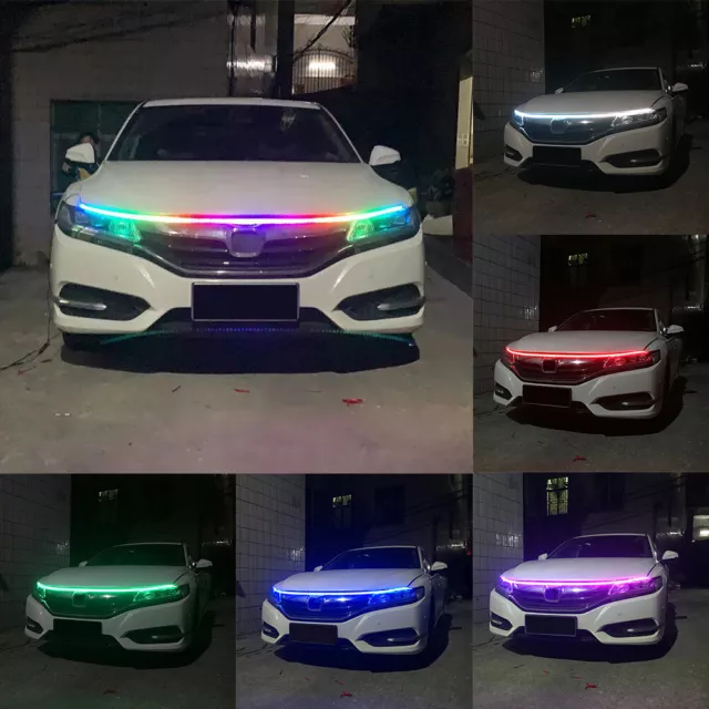 Auto Kfz RGB LED Streifen Licht Scheinwerfer Tagfahrlicht Universal Motorhaube