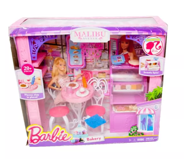 Mattel BARBIE Malibu Avenue Panadería Juego Más de 20 Piezas NUEVO EN CAJA - SIN MUÑECAS