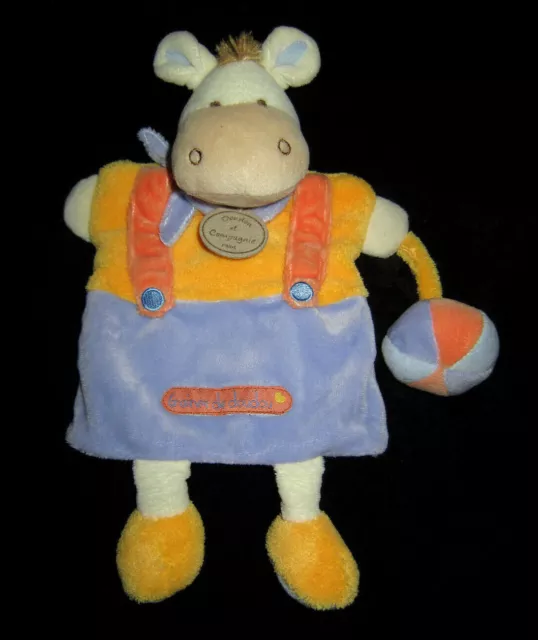 Graines de Doudou & Compagnie Marionnette Ane bleu jaune et orange ballon DC2192 2
