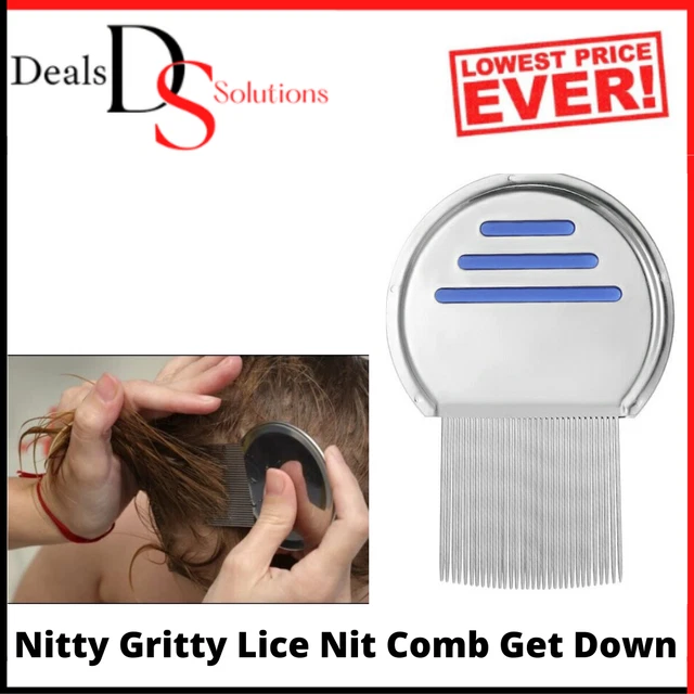 Nitty Gritty Lice Comb Nit Head Lice Treatment Stainless Steel Metal Comb Blue