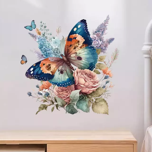 Fiori Farfalle Decalcomanie da muro Decorazione da parete Adesivi murali