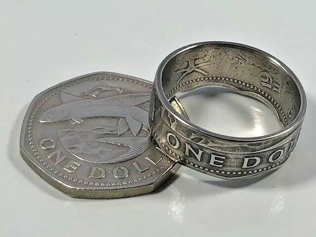 Barbados Ring One Dollar Coin Ring Hand Made in Canada