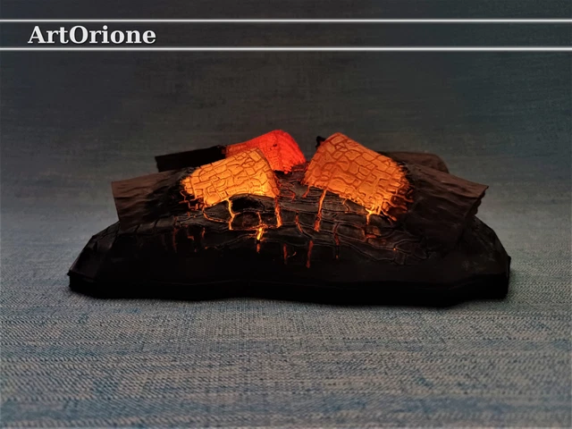 Piccolo inserto tronchi di legna da ardere finti tremolanti, batteria 9 V
