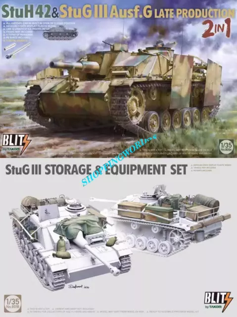 Takom 8006&8018 1/35 StuH42 & StuG.III Ausf.G Late 2 in 1&Storage &Equipment Set