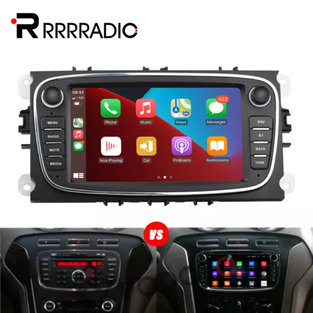 For Ford Focus Kuga C-MAX 7" Android 13 Car Stereo Radio Carplay GPS Sat Nav DAB