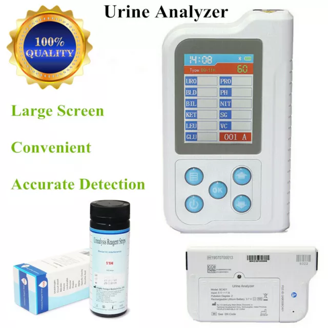 Handheld BC401 Urine Analyzer Digital + 100 Test Strips 11 Parameters USA STOCK