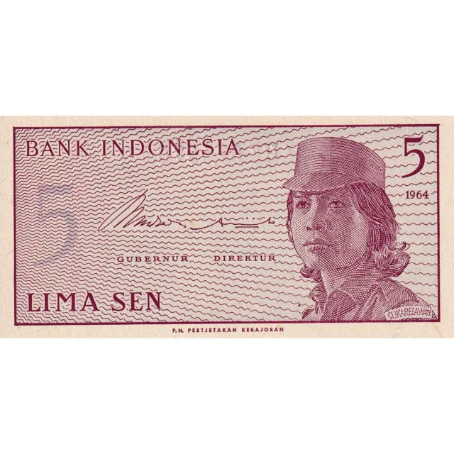 [#149674] Indonesia, 5 Sen, 1964, KM:91a, UNC(65-70)