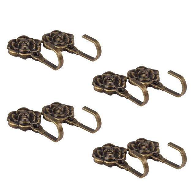 8Pcs Metal Flower Curtain Tie Back Tieback Holders Wall Hooks Decor N1B1