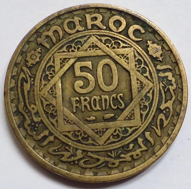 An Old Coin: Maroc 50 Francs, 0.99 Cents Auction See Pics