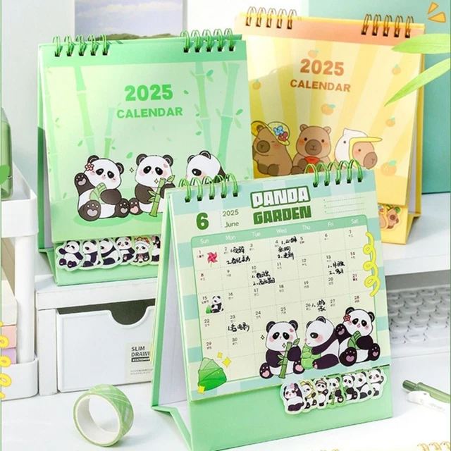 DESKTOP ORNAMENT 2025 Calendar Panda/Capybara To Do List Calendar Gift ...