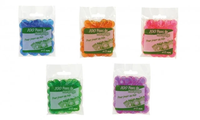 3000 Pions De Loto En Plastique 15 Mm – Boîte Casque Multicolore (Loto, Bingo, Marqueurs) 3000 Pions Loto