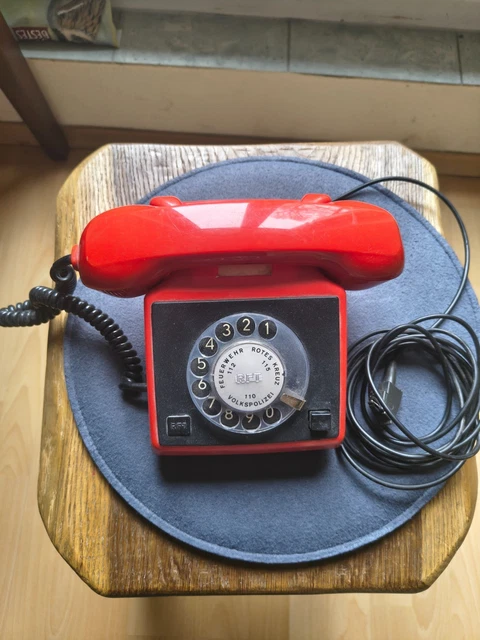 DIAL TELEPHONE GERMAN Democratic Republic / Alpha Ferro in Red-Black ...