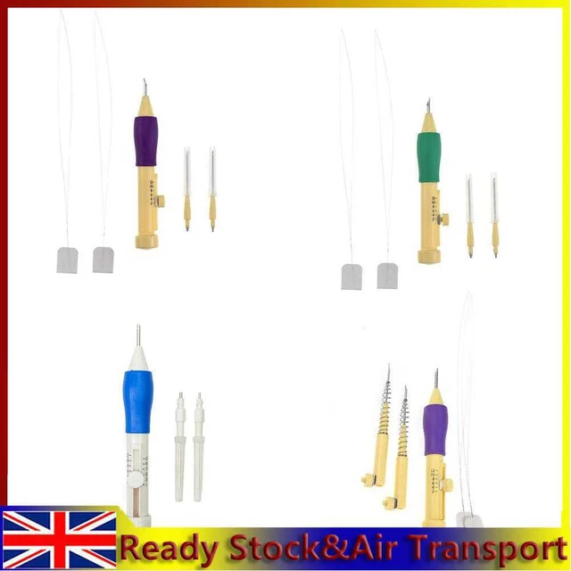 A#K Pluma de bordado Agujas Puntos Herramienta de tejido Kit de costura Hilos Accesorio
