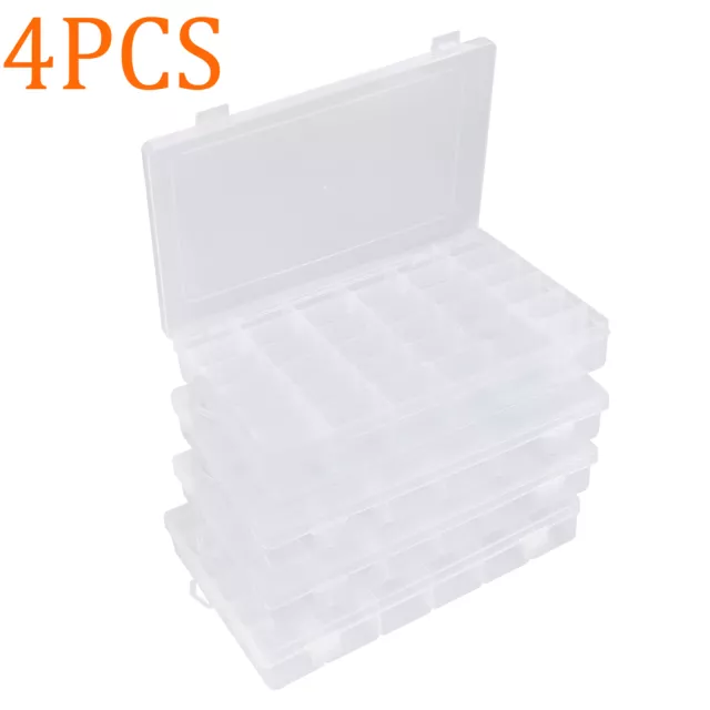 36 Grids 4 Pack Clear Plastic Organizer Box Craft Storage Compartment Container