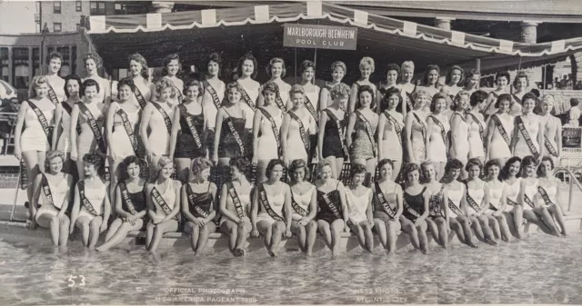 Vintage 1959 Miss American Pageant Atlantic City NJ Pool Club Women Group Photo