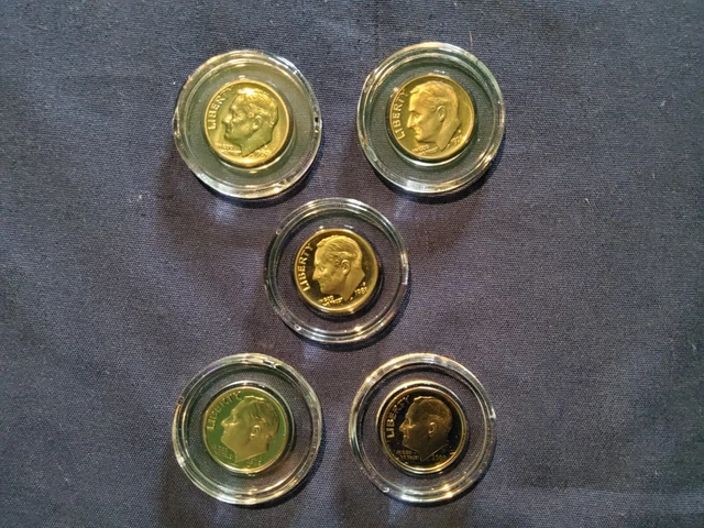 Roosevelt Dimes 5 Decades Proof Dimes First Commemorative Mint