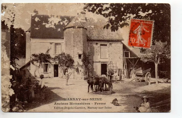 MARNAY SUR SEINE Aube CPA 10 anciens monasteres - interieur de ferme