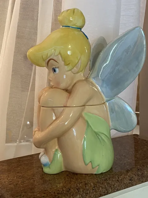 Disney Peter Pan Tinker Bell Cookie Jar Rare Retired 12 Inch Collectible