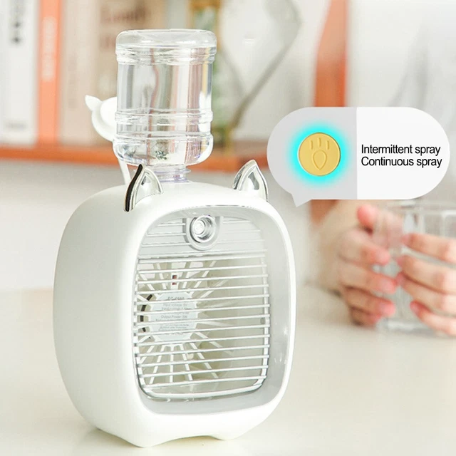 Clim Voiture Portable Mini Climatiseur Portable 3 En 1 - Climatisation, Humidificateur, Veilleuse LED - 200ml - USB - Pour Bureau Maison Rafraîchisseur Air 200ml